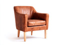 Fauteuil-Similicuir-Bois-76 x 78 x 80 cm-Brun cognac-Vintage