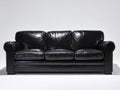 Canapé 3 places - Cuir synthétique - 230 x 95 x 90 cm - Noir - Style classique