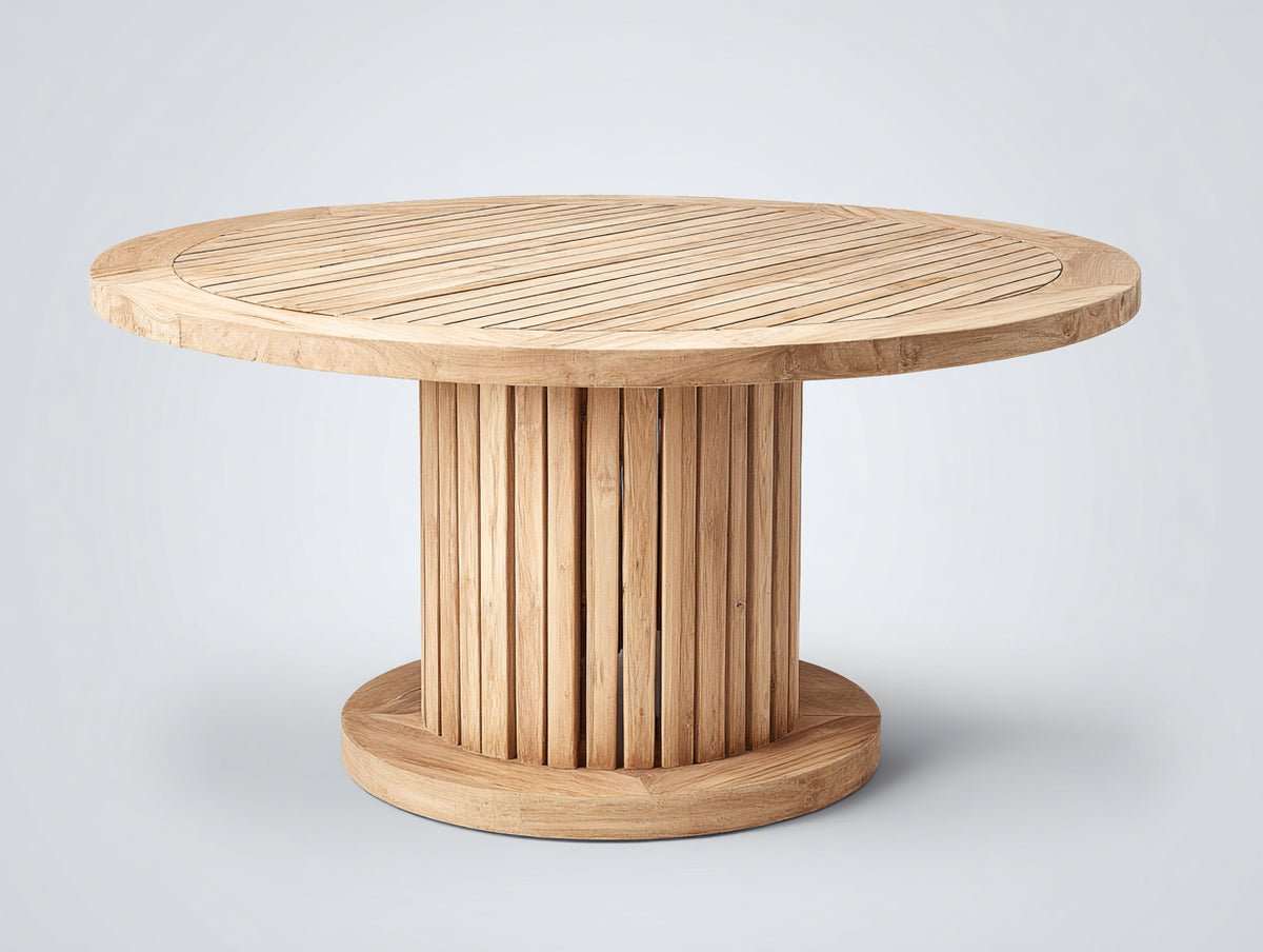 Table de jardin - Bois - 130 x 130 x 75 cm - Marron clair - Style naturel