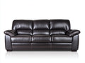 Canapé 3 places - Cuir synthétique - 235 x 95 x 91 cm - Noir - Style classique