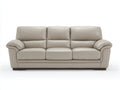 Canapé 3 places - Cuir synthétique - 235 x 96 x 91 cm - Beige - Style contemporain