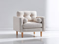 Fauteuil-Tissu-Bois-86 x 80 x 82 cm-Beige clair-Contemporain