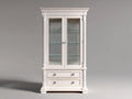 Vitrine - Bois d'ingénierie - Verre - 110 x 45 x 200 cm - Blanc - Style classique