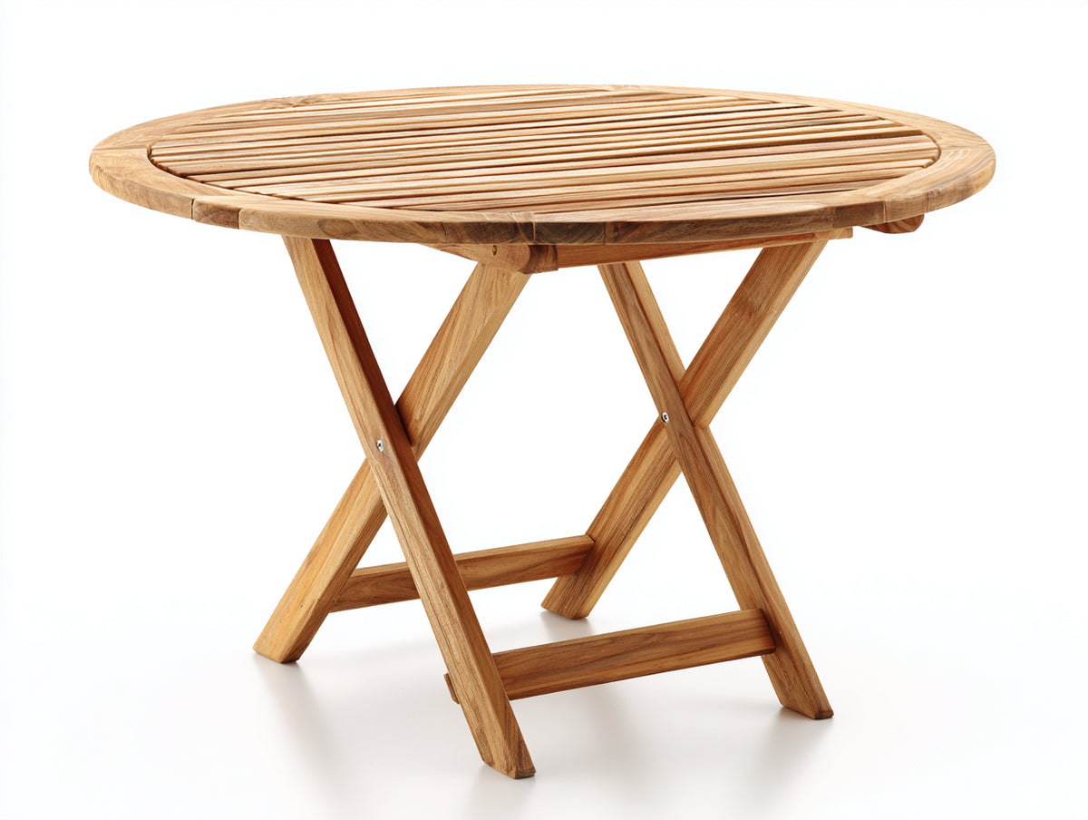 Table de jardin - Teck - 120 x 120 x 75 cm - Marron naturel - Style pliant