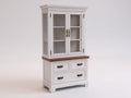 Vitrine - Bois d'ingénierie - Verre - 105 x 45 x 190 cm - Blanc-Marron - Style campagne
