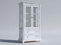 Vitrine - Bois d'ingénierie - Verre - 105 x 45 x 195 cm - Blanc - Style classique