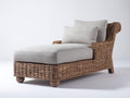 Bain de soleil - Rotin tressé-bois-tissu - 175 x 78 x 92 cm - Beige-Marron naturel - Style bohème
