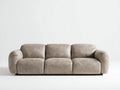 Canapé 3 places - Cuir synthétique - 240 x 98 x 88 cm - Beige - Style contemporain