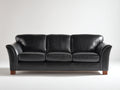 Canapé 3 places - Cuir synthétique - 220 x 92 x 88 cm - Noir - Style contemporain
