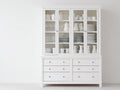 Vitrine - Bois d'ingénierie - Verre - 180 x 45 x 200 cm - Blanc - Style moderne