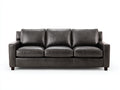 Canapé 3 places - Cuir synthétique - 230 x 95 x 90 cm - Gris foncé - Style moderne
