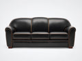 Canapé 3 places - Similicuir - 200 x 85 x 90 cm - Noir-Brun - Style classique