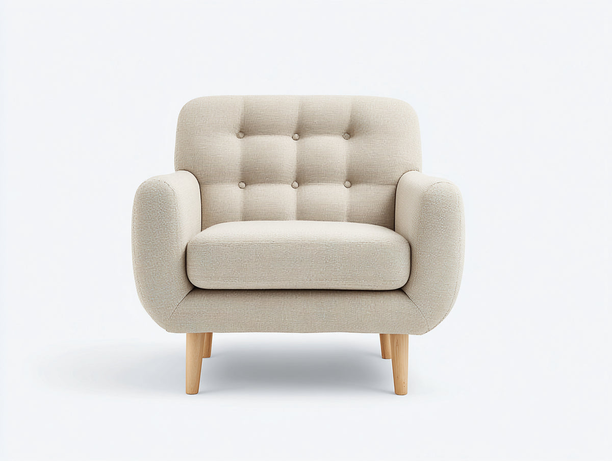 Fauteuil-Tissu-Bois-82 x 78 x 80 cm-Beige-Contemporain