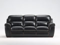 Canapé 3 places - Cuir synthétique - 225 x 94 x 91 cm - Noir - Style classique