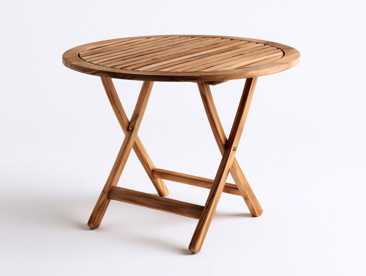 Table de jardin - Teck - 120 x 120 x 75 cm - Marron naturel - Style pliant