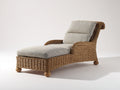 Bain de soleil - Rotin-bois-textile - 192 x 82 x 96 cm - Marron-Gris beige - Style classique