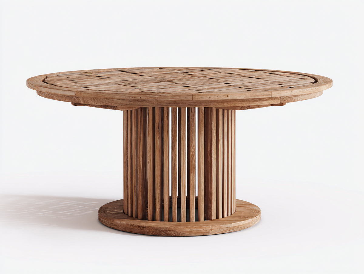 Table de jardin - Bois - 160 x 160 x 76 cm - Marron naturel - Style naturel