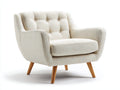 Fauteuil-Tissu-Bois-90 x 82 x 86 cm-Beige-Contemporain