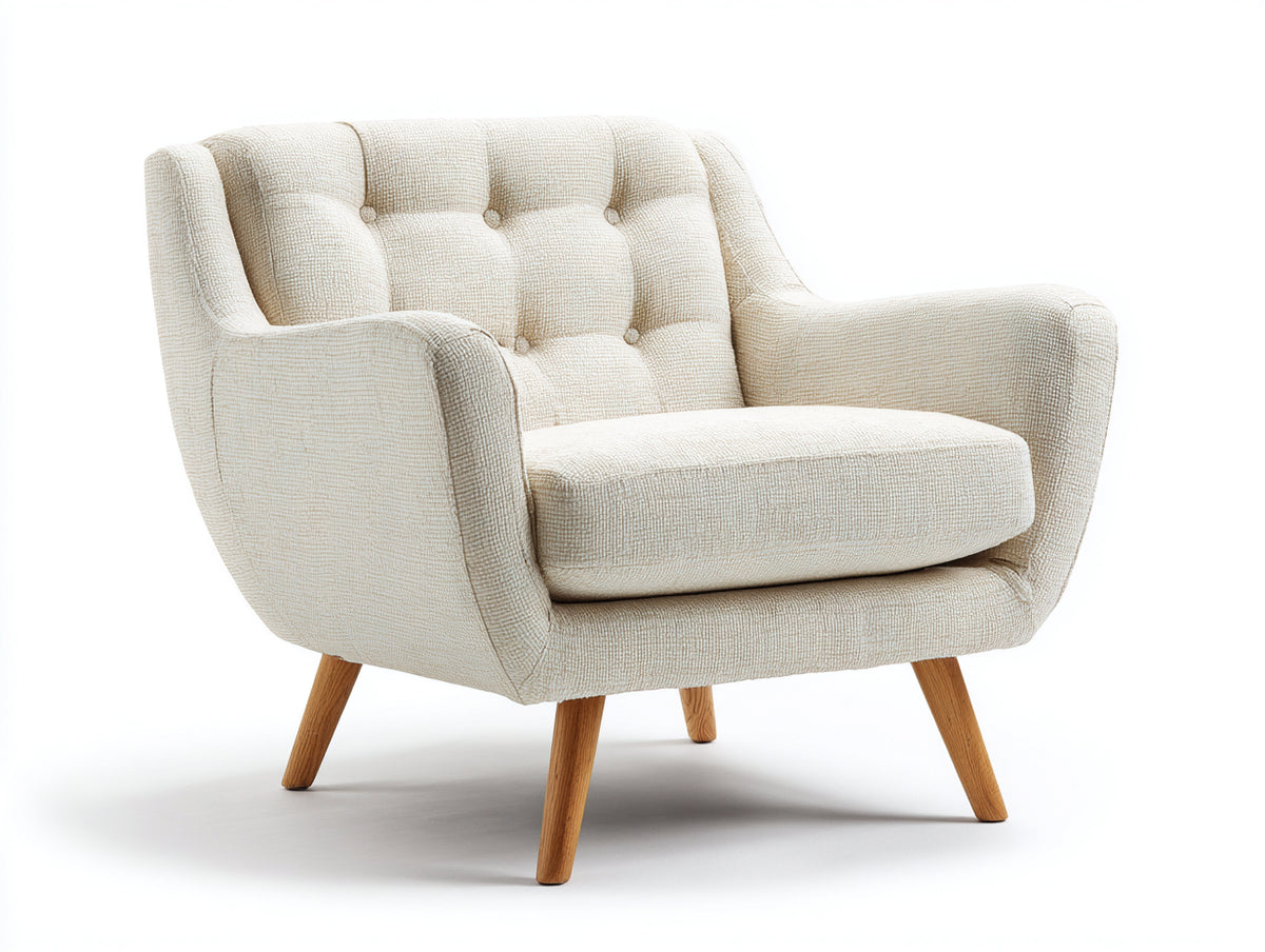 Fauteuil-Tissu-Bois-90 x 82 x 86 cm-Beige-Contemporain