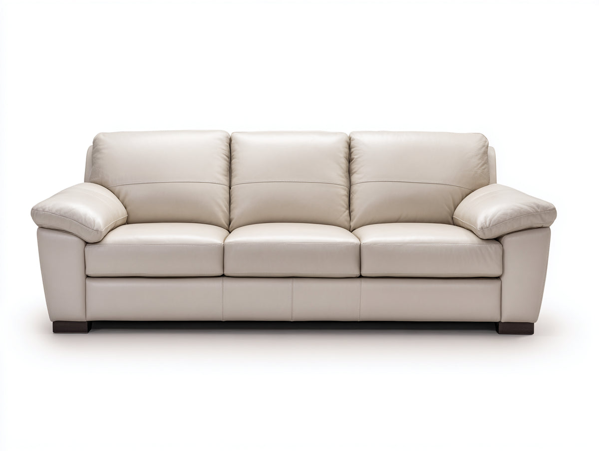 Canapé 3 places - Cuir synthétique - 230 x 95 x 90 cm - Beige - Style moderne