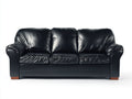 Canapé 3 places - Cuir synthétique - 225 x 94 x 91 cm - Noir - Style classique