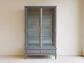 Vitrine - Bois d'ingénierie - Verre - 120 x 40 x 190 cm - Gris - Style moderne classique