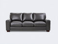 Canapé 3 places - Cuir synthétique - 225 x 94 x 90 cm - Gris foncé - Style moderne